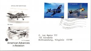 FDC 2005 SC #3916-3925 F6F Hellcat & P47 Thunderbolt - Oshkosh WO - Pair - J2881