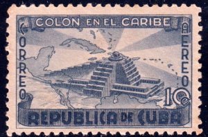 CUBA Sc# C37 AIRMAIL Discovery of America 10c Columbus Lighthouse 1944 MOG - pic