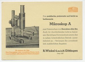 Illustrated card Deutsches Reich / Germany 1939 Microscope - Zeiss