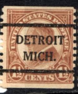US Stamp #598x42 - Warren G. Harding Regular Coil Issue 1923-9 Precancel