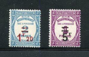 FRANCE 1929/31 SCOTT #J66/67 POSTAGE DUES OVERPRINTS  ISSUE MINT NH