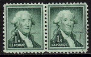 US Scott 1031, 1954 Liberty Issue 1c Pair Washington used