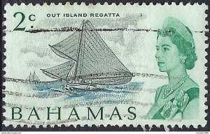 BAHAMAS 1967 QEII 2c Slate, Light Blue & Deep Emerald SG296 Used