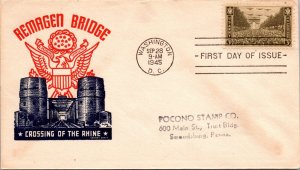 FDC 1945 SC #935 Cachetcraft - Washington DC - Single - J4093