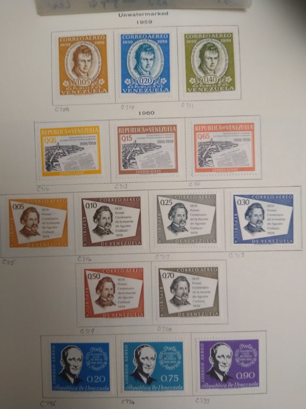 collection on pages Venezuela airmail 1959-62 PS: CV $171