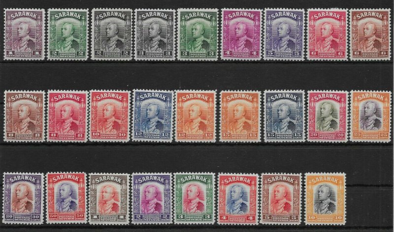 SARAWAK SG106/25 1934-41 DEFINITIVE SET L.MTD MINT