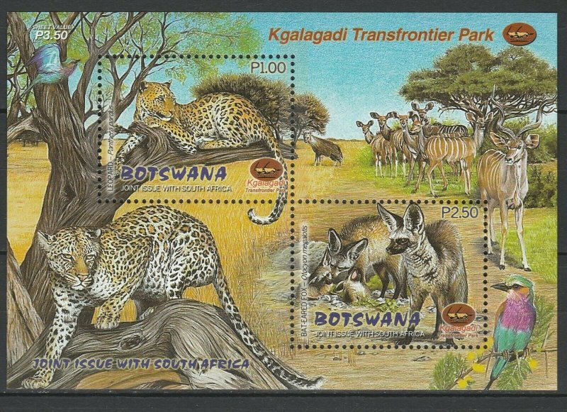 Botswana 2001 Fauna Animals joint South Africa MNH Block