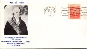 US SPECIAL EVENT CACHETED COVER GEORGE WASHINGTON THE MASON 1752 - 1952