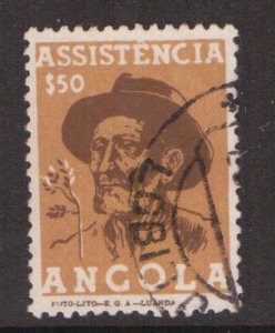 Angola   #RA7  used  1955    postal tax   50c  old man