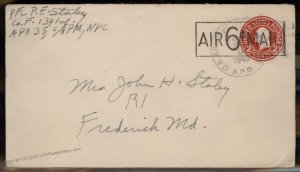 USA WWII APO Airmail Military Mail Cover 93817