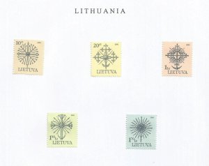 LITHUANIA - 2000 - New Definitives  - Perf 5v Set - M L H