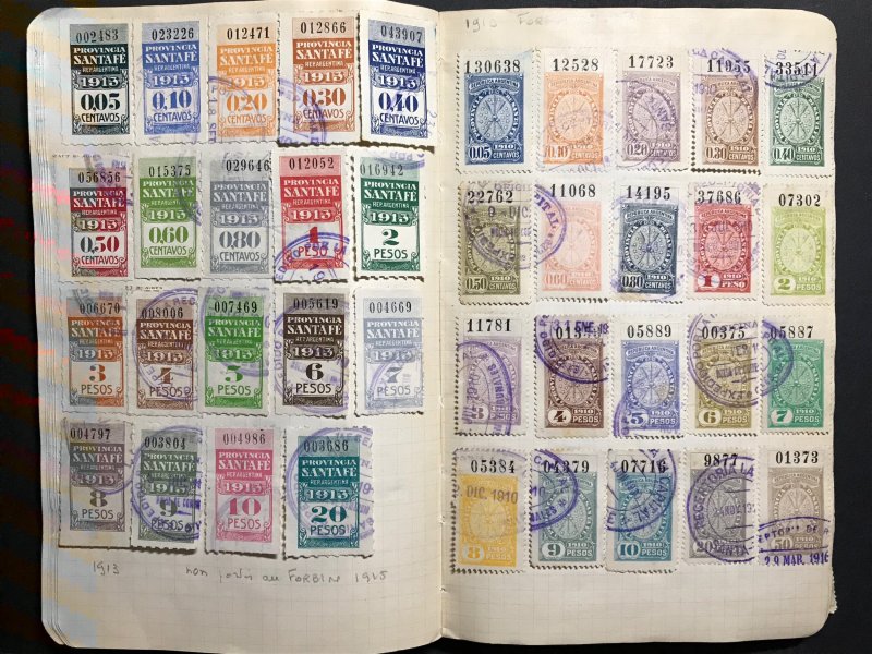 Argentina Revenue Stamps Mint/Used 1884-1912 (1100 Stamps)