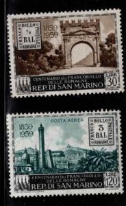 San Marino Scott 437,C109 MNH** 1959 stamp on stamp set