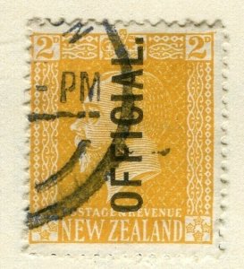 NEW ZEALAND; 1915-27 early GV OFFICIAL Optd. issue fine used 2d. value