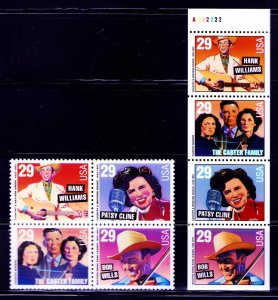 US 2171-2174 Block & 2775-2778 Booklet MNH VF MNH 1993 American Music Series