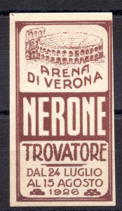 Erinnofilo Arena di Verona 1928 - Nero - Trovatore