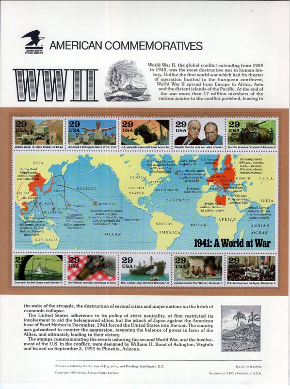 US CP370 WWII 2559 Commemorative Panel Mint