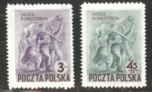Poland Scott 552, B81 MNH** 1952 constitution set CV$1.50
