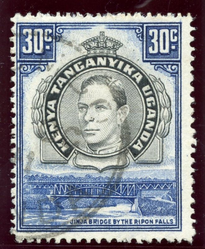 K.U.T. 1941 KGVI 30c black & dull violet-blue (p14) very fine used. SG 141a.