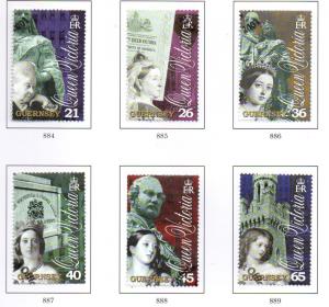 Guernsey Sc 726-31 2001 Victoria's Death stamp set used