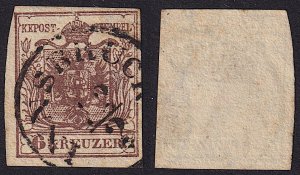 Austria - 1850 - Scott #4 - used - Type III - watermarked