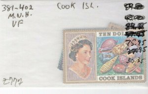 #381-402 MNH VF Cook Island CV. $75.95 (JH 8/27)