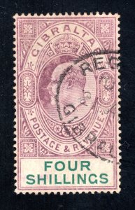 Gibraltar #61   VF/XF, Used, 4sh violet & green, CV $425.00 .....  2440066