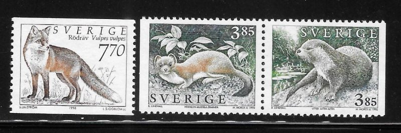 Sweden 1996 Wild Animals Sc 1924-1925, 1935 MNH A2040