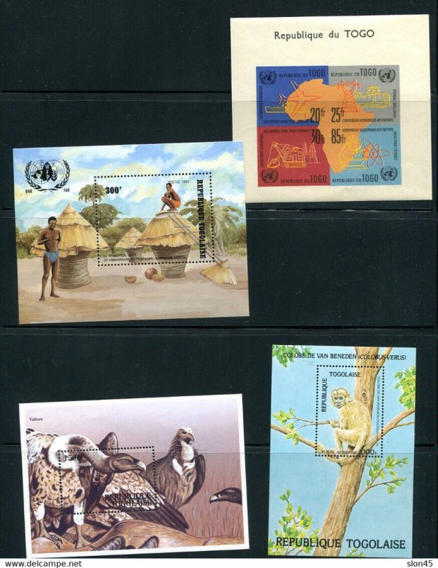 Togo 1961 and up 6 Souvenir Sheets MNH Birds Fauna 13665
