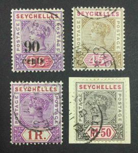 MOMEN: SEYCHELLES SG #21,25,34-35 USED £190 LOT #64006