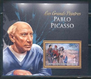 CENTRAL AFRICA 2012  THE GREATEST PAINTERS PABLO PICASSO  SOUVENIR SHEET IMPF NH