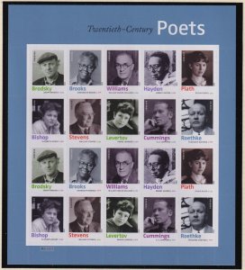 2012 20th Century American Poets 10 different Sc 4663a mint sheet of 20 MNH