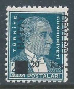 Hatay #11 NH Turkish Issue Surcharged 20ku On 25ku