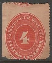 MEXICO 223, 4c LARGE NUMERAL, UNUSED, H NG, TONING. G-F (1392)