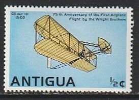 1978 Antigua - Sc 495 - MH VF - 1 single - Wright Glider III