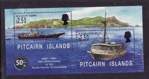 Pitcairn Is.-Sc#464- id12-unused NH sheet-Ships-1997-