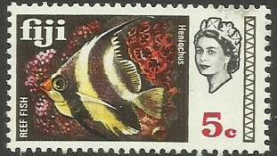 Fiji - 1969 Butterfly fish 5c MNH  #264