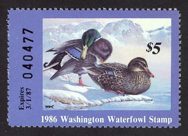 #1, Washington State Duck stamp, SCV $9