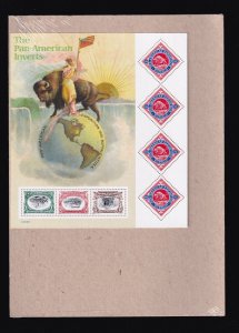 Scott #3505 Pan-American Inverts Sheet of 7 Stamps - Sealed Brown