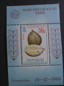 ​INDONESIA-1968 SC# 747a FAMOUS FRUITS-DURIAN MNH SHEET-WE SHIP TO WORLD WIDE