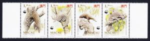 Macao Macau WWF Chinese Pangolin Strip of 4v SG#880/83 SC#767-70 MI#795-98