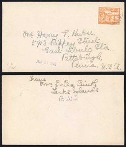 Turks and Caicos KGVI 2 1/2d on Cover