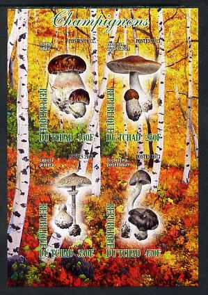 Chad 2013 Fungi #1 imperf sheetlet containing 4 values un...