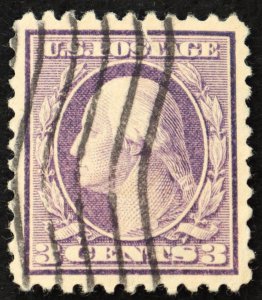 U.S. Used Stamp Scott #501 3c Washington, Superb. Vertical Wave Cancel. A Gem!