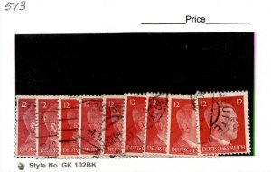 Germany, Postage Stamp, #513 Lot Used, 1941 World War 2, Hitler (AF)