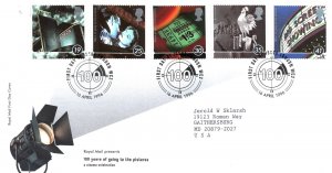 FIRST DAY COVER GREAT BRITAIN 100 YEARS OF GOING TO THE CINEMA 1996