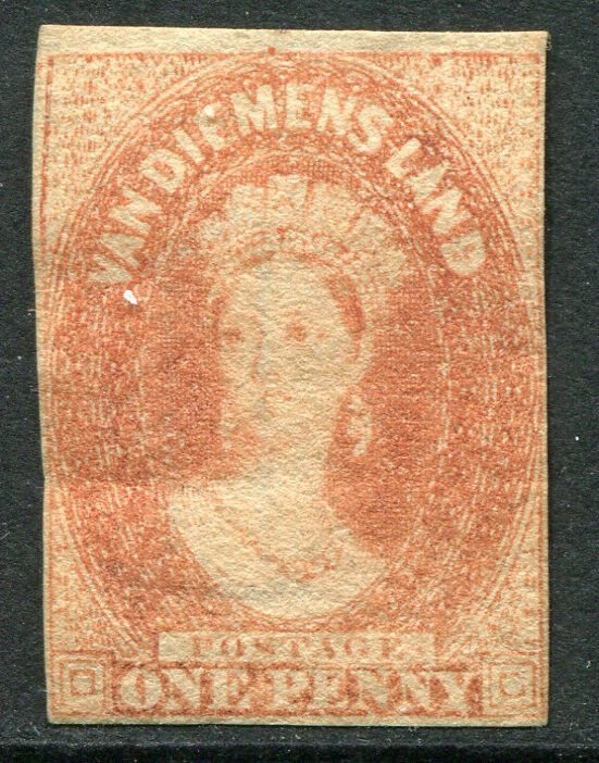 TASMANIA #11a Light Hinged Imperf Issue 4 Margins - QUEEN VICTORIA - S5811