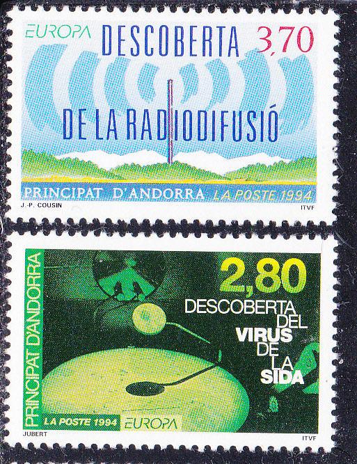 Andorra-French 436-37 MNH 1994 European Discoveries