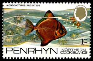 PENRHYN ISLAND Sc 51 VF/MNH - 1974 1c Monodactylus argenteus Fish