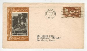 1934 NATIONAL PARKS FDC 743-3 Ioor MESA VERDE COLORADO ANCIENT CLIFFS